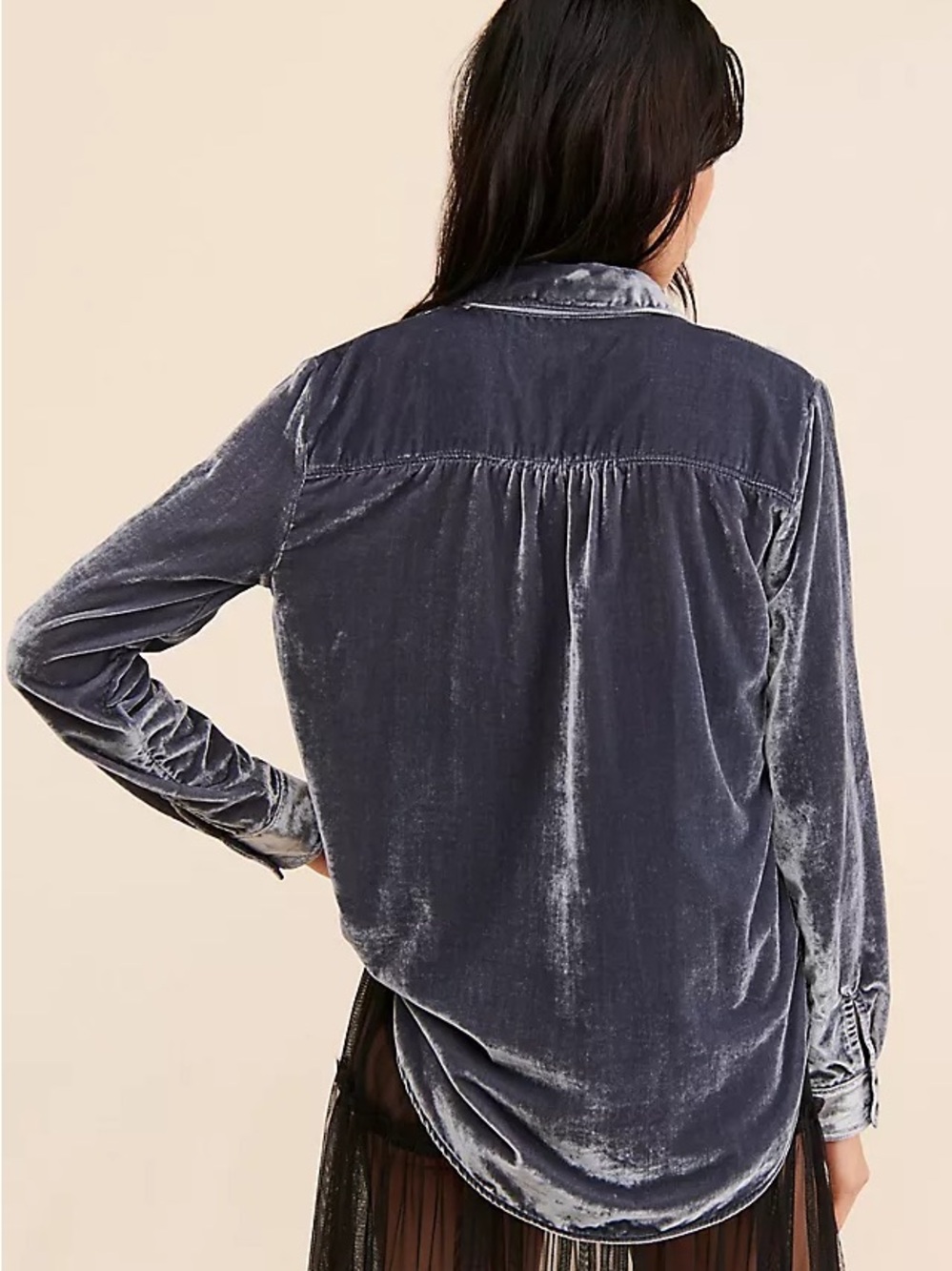 Anthropologie Pilcro Velvet Button Down Shirt size Small - Picture 2 of 10